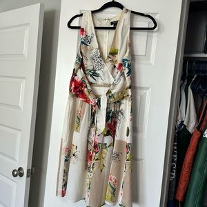 White House Black Market Flower Watercolor Dress